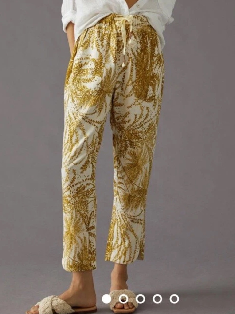 Anthropologie Pilcro Pants Linen Surf The Cottage XS Pull On Beach Boho Coastal